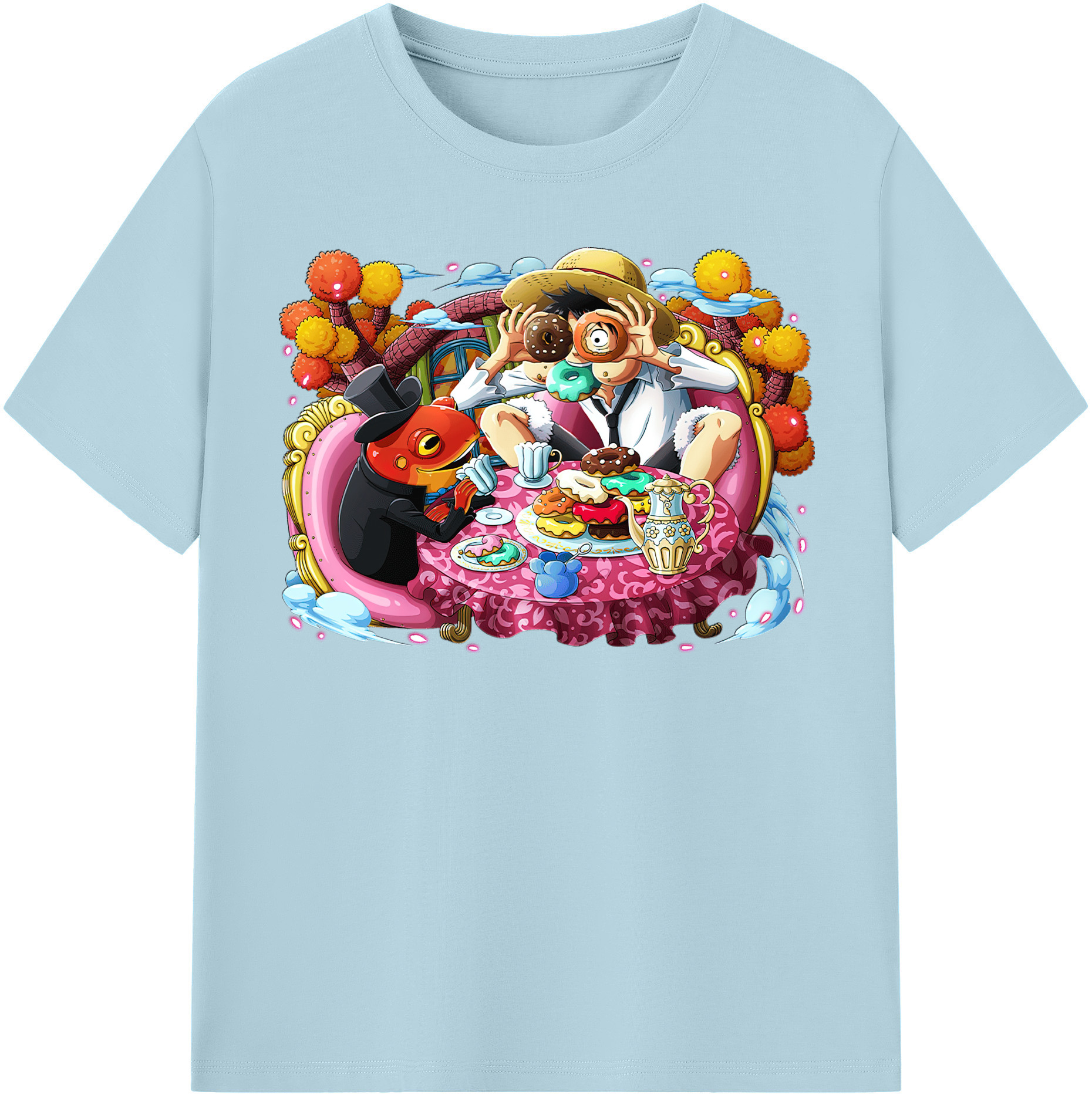 ワンピース モンキー・D・ルフィ ONE PIECE Monkey D. Luffy 綿100％半袖Tシャツ（フロントプリント）